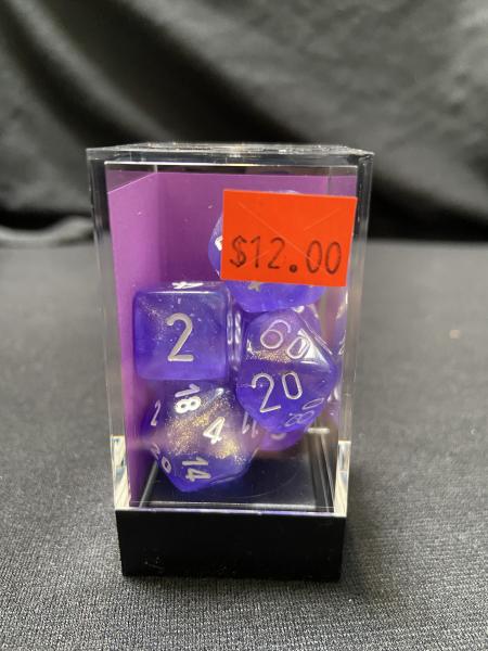 Chessex Borealis Purple/White Dice Set picture