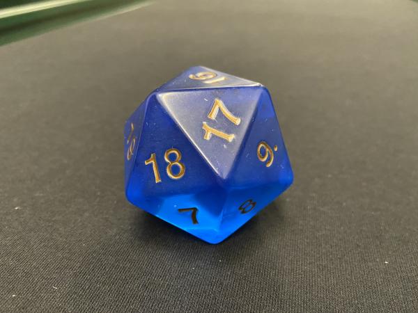 Large Translucent D20 Dice (Blue) picture