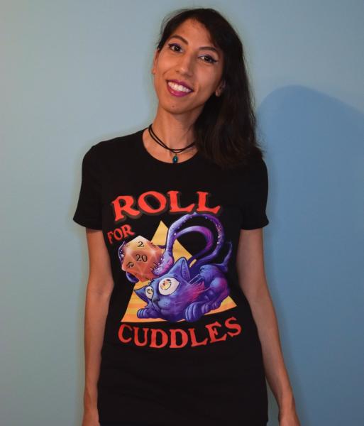 "Roll for Cuddles" Displacer Beast/Feline T-Shirt picture