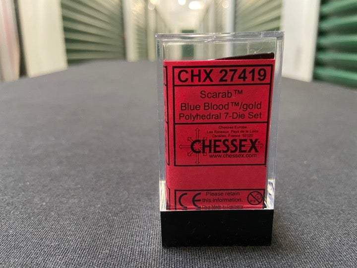 Chessex Scarab Blue Blood/Gold 7-Die Set picture