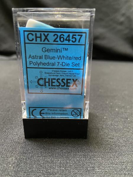 Chessex Gemini Astral Blue/White/Red 7-Die Set picture