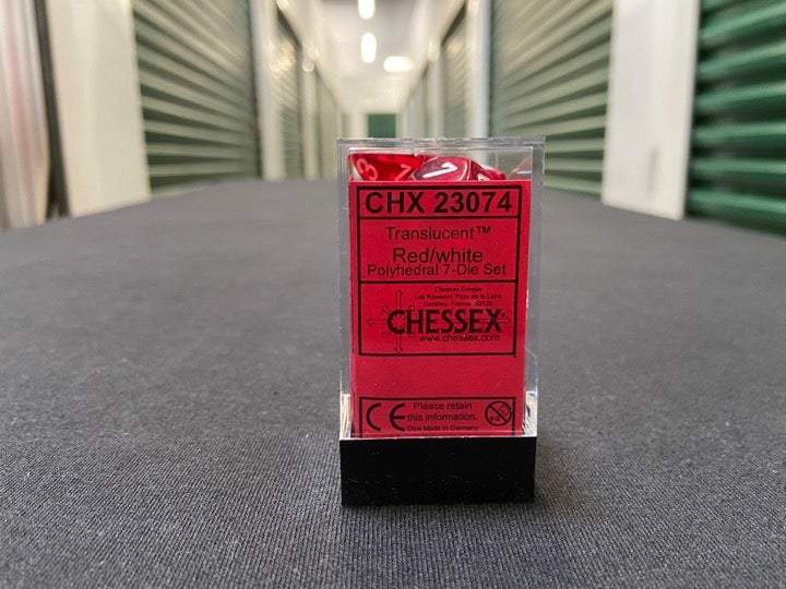 Chessex Translucent Red/White 7-Die Set picture