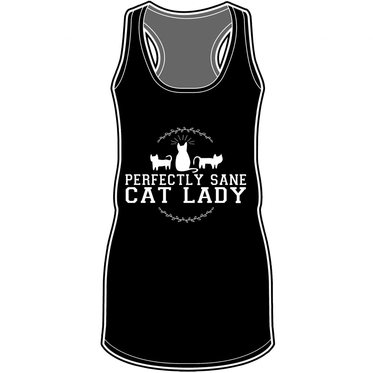 Perfectly Sane Cat Lady Racerback Tank Top picture