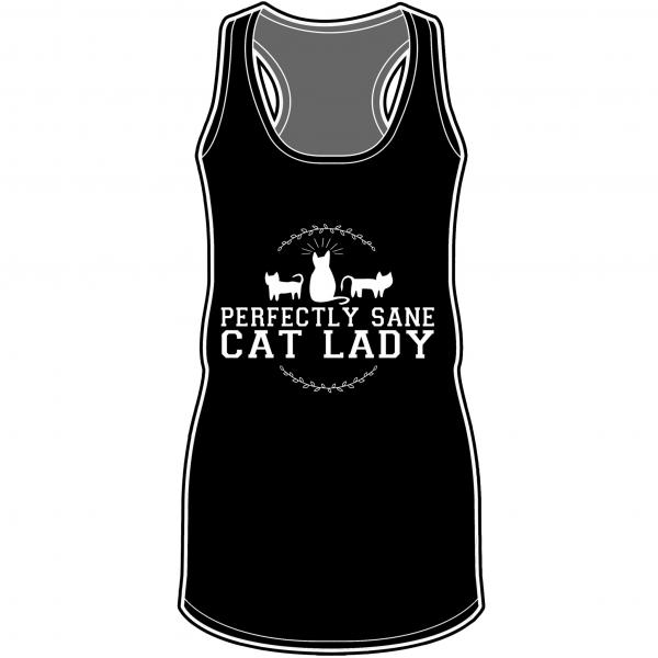 Perfectly Sane Cat Lady Racerback Tank Top picture
