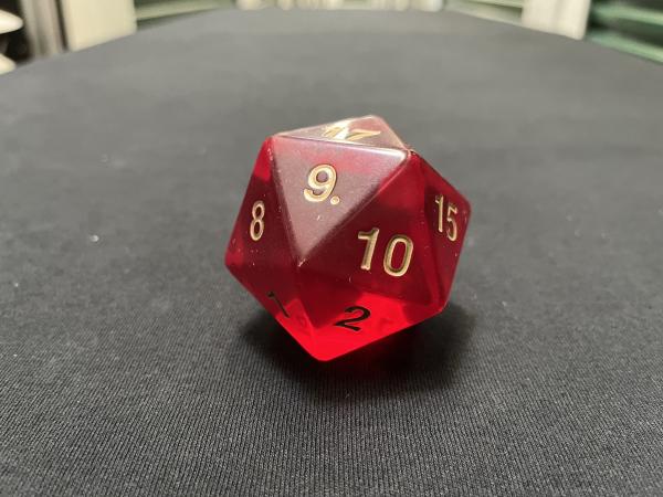 Large Translucent D20 Dice (Red)