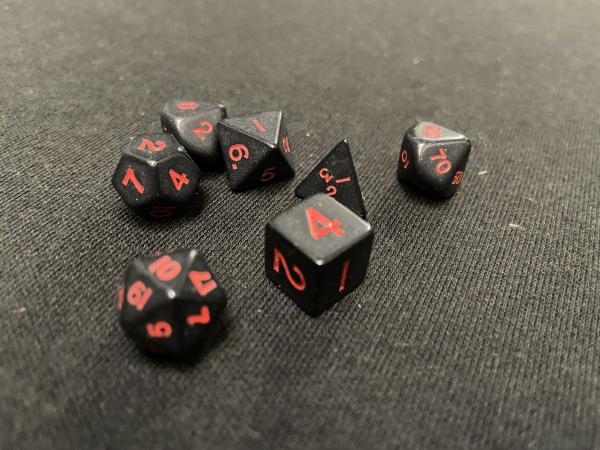 Koplow Red/Black 7-Piece Mini-Dice Set picture