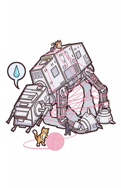 Cats vs. AT-AT 11" x 17" Print (White) picture