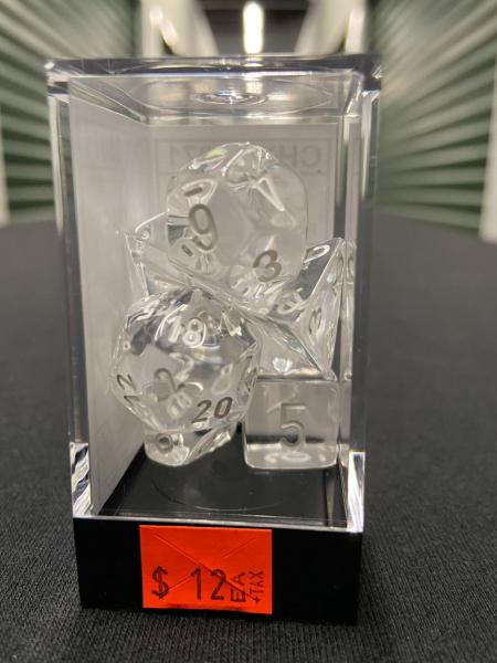 Chessex Translucent Clear/White Dice Set picture