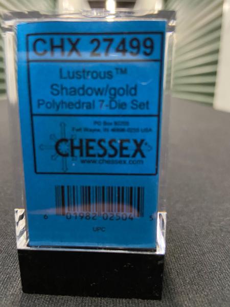 Chessex Lustrous Shadow/Gold 7-Die Set picture