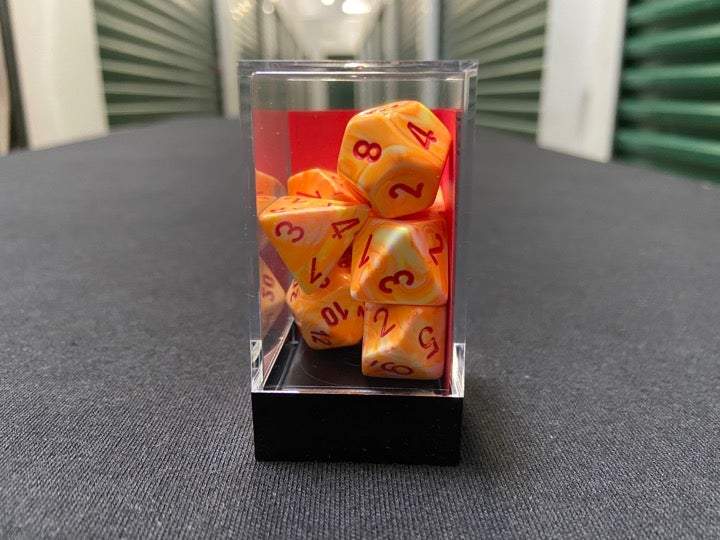 Chessex Festive Sunburst w/red 7-Die Set
