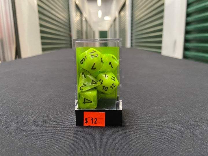 Chessex Vortex Green/Black 7-Die Set picture