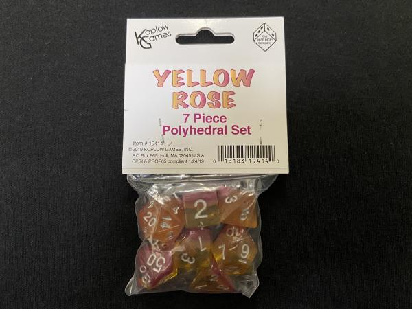 Kaplow Yellow Rose 7-Piece Dice Set picture