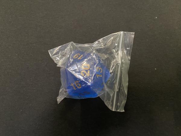 Large Translucent D20 Dice (Blue) picture