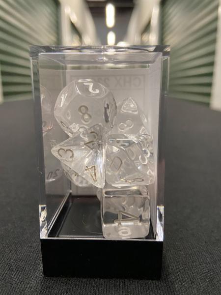 Chessex Translucent Clear/White Dice Set
