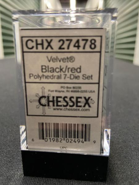 Chessex Velvet Black/Red 7-Die Set picture