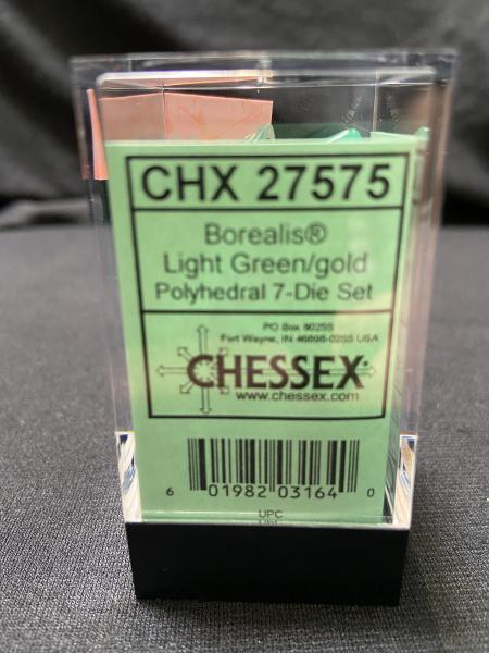 Chessex Borealis Light Green/Gold 7-Die Set picture