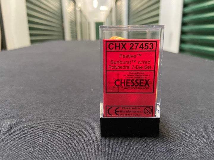 Chessex Festive Sunburst w/red 7-Die Set picture