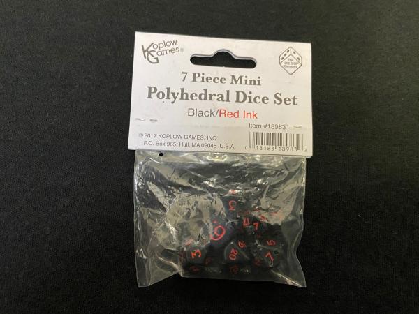 Koplow Red/Black 7-Piece Mini-Dice Set picture