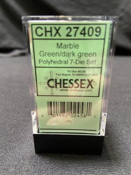 Chessex Marble Green/Dark Green 7-Die Set picture