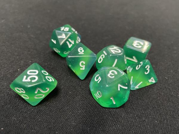 Koplow Shades of Green 7-Piece Dice Set