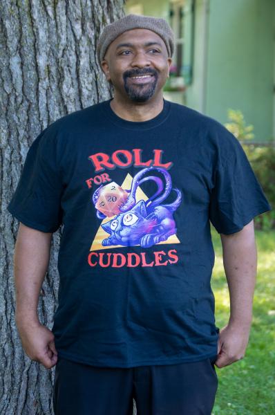 "Roll for Cuddles" Displacer Beast/Feline T-Shirt picture