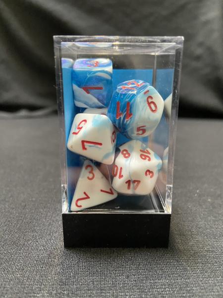 Chessex Gemini Astral Blue/White/Red 7-Die Set