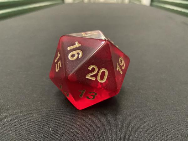 Large D20 Translucent (Red)