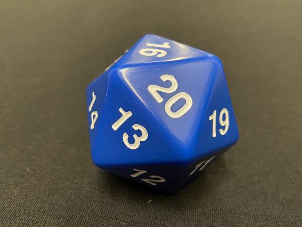 Large Solid D20 Dice (Blue)