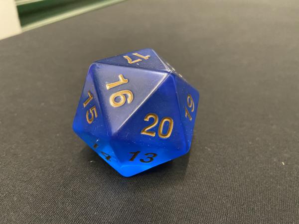 Large Translucent D20 Dice (Blue)