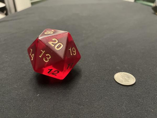Large Translucent D20 Dice (Red) picture