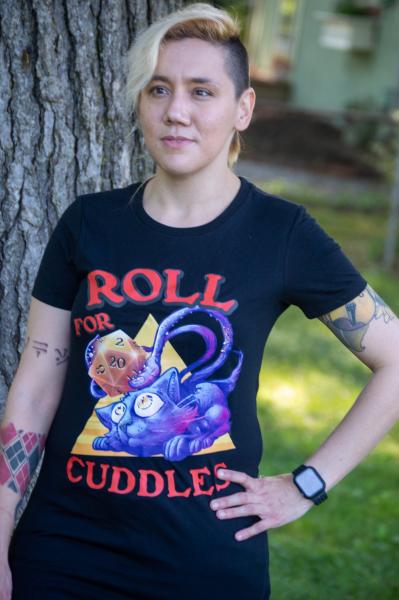 "Roll for Cuddles" Displacer Beast/Feline T-Shirt picture