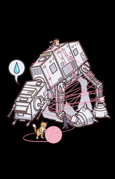 Cats vs. AT-AT 11" x 17" Print (Black) picture