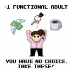 +1 Functional Adult (Female) 11" x 17" Print (White)