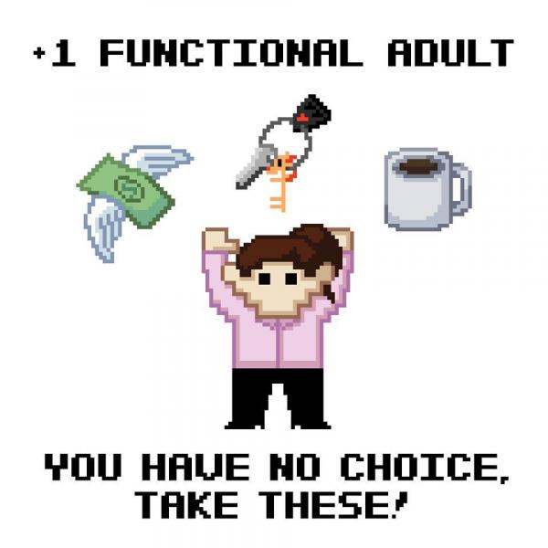 +1 Functional Adult (Female) 11" x 17" Print (White)