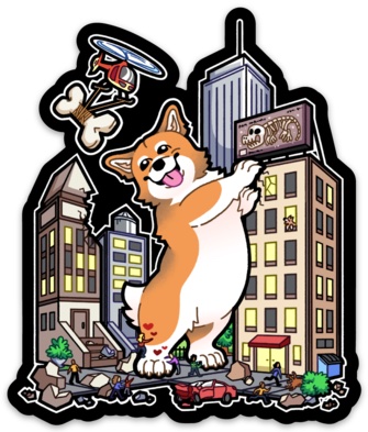 CORGZILLA!!! VINYL DECAL (4" ) picture