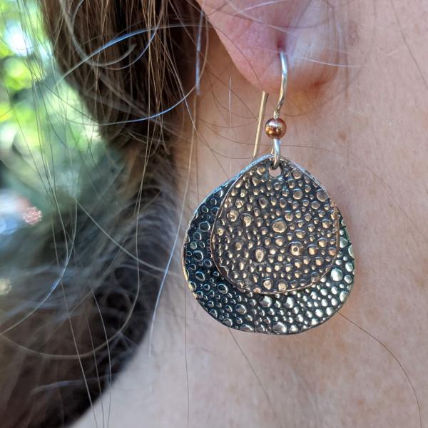 Bubble Earrings, copper over silver picture