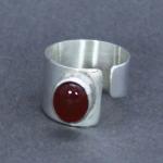 Adjustable Cornelian and Silver Ring