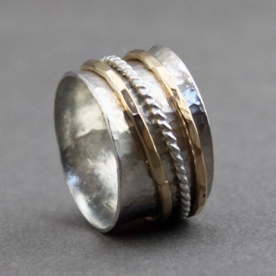 Silver and Gold Spinner Ring