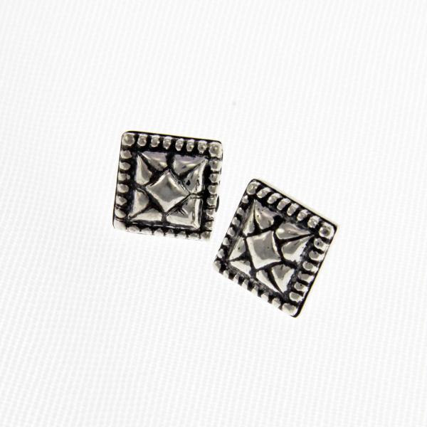 Patterned Square Post Earrings