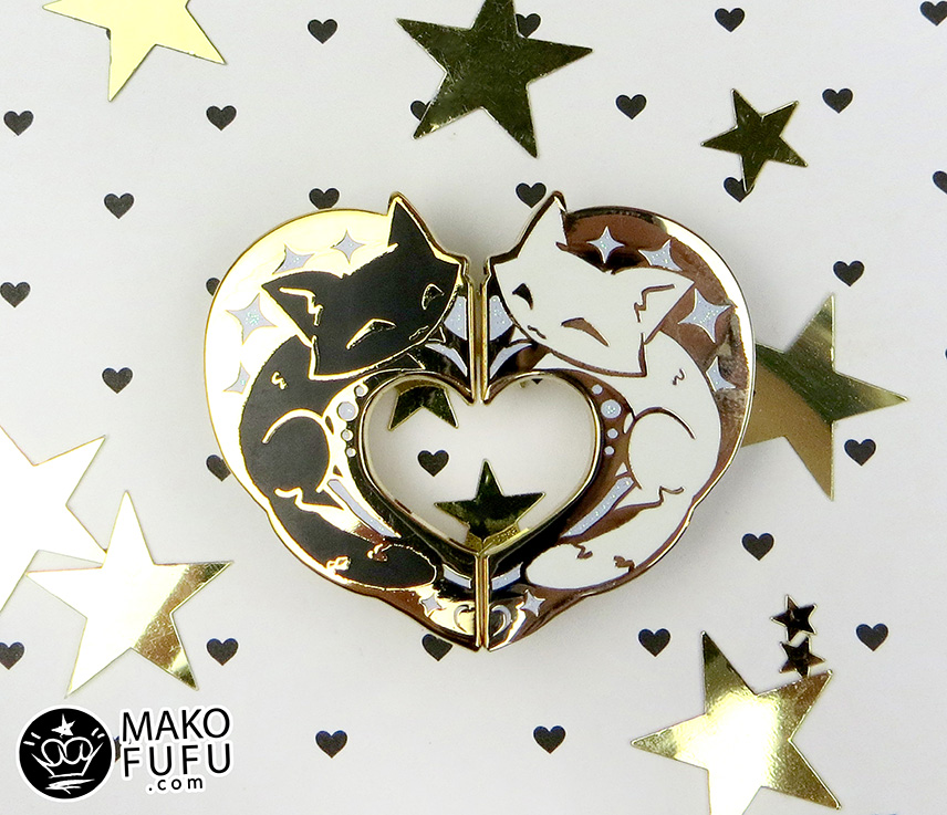 PIN 1.5" Lovely Fukittens - Double Hard Enamel Pins Love Friendship picture