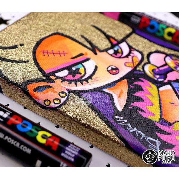 MINI CANVAS - Glitter Skater - Posca Painting + Glitter 5x7" picture