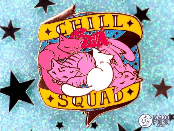 PIN 2" Fufukittens Chill Squad- Hard Enamel Rose Gold picture