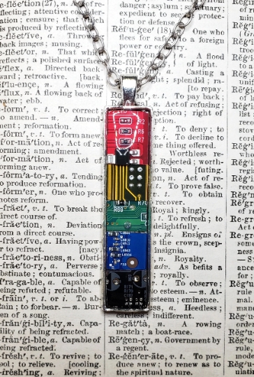 Rainbow Circuit Board Pendant picture