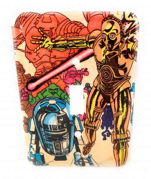 Star Wars Droids R2D2 C3PO Vintage Comic Switch Plate Light Science Fiction picture