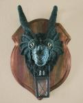 Mounted Dragon Head - Faux Taxidermy - Crochet Dragon Head - Guardian Dragon Lamp - Fantasy Wallhanging