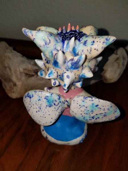 Orchid Sitting Fairy Sculpture - Pastel Pink and Blue - Fantasy Fairy Collection picture