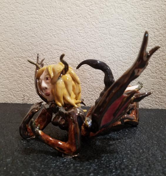 Ceramic Fantasy Manticore Fairy Sculpture