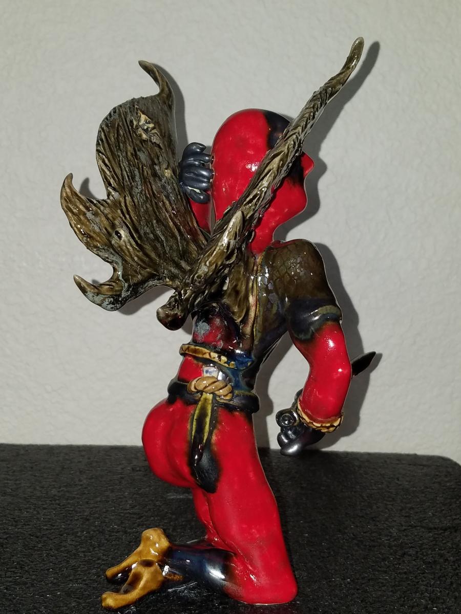 Ceramic Deadpool Fantasy Fairy - Marvel Inspired - Handmade picture
