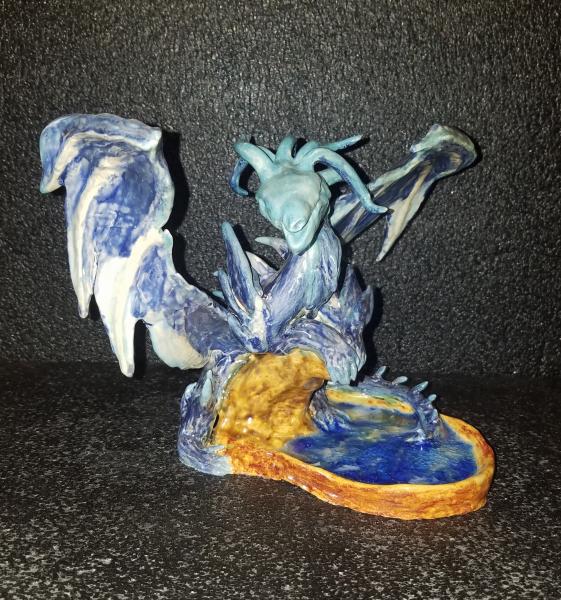 Ceramic Dragon Sculpture - Blue