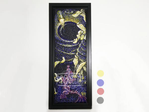 Discovery | Fantasy Pointillism Acrylic Painting | Framed Original on Canvas, 4x12 Print, Rigid Fridge Magnet picture